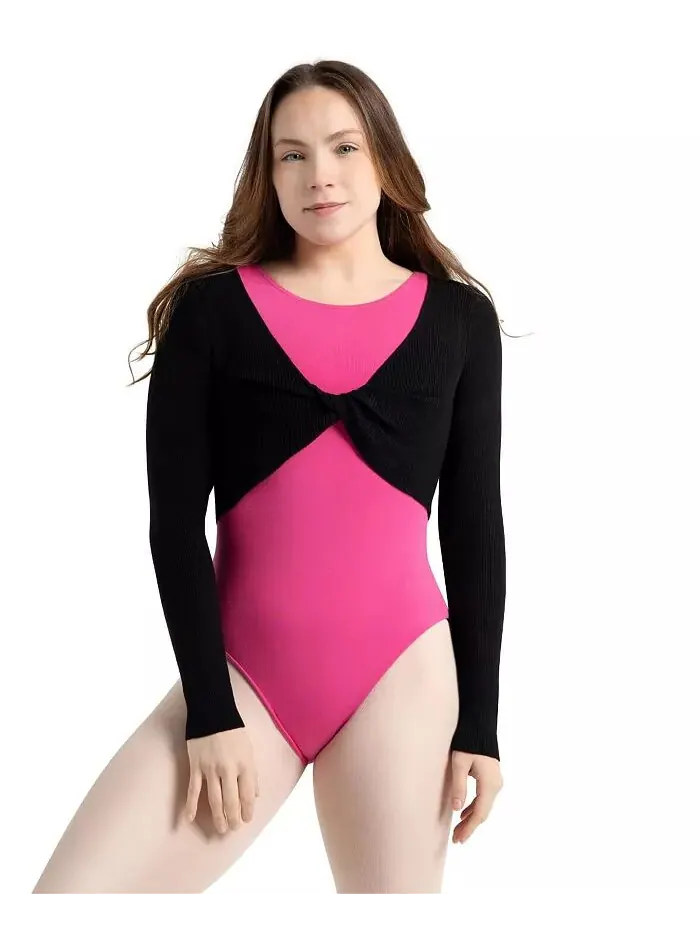 Женский топ-шраг с искусственным узлом Capezio — изображение 6 из 6, черный