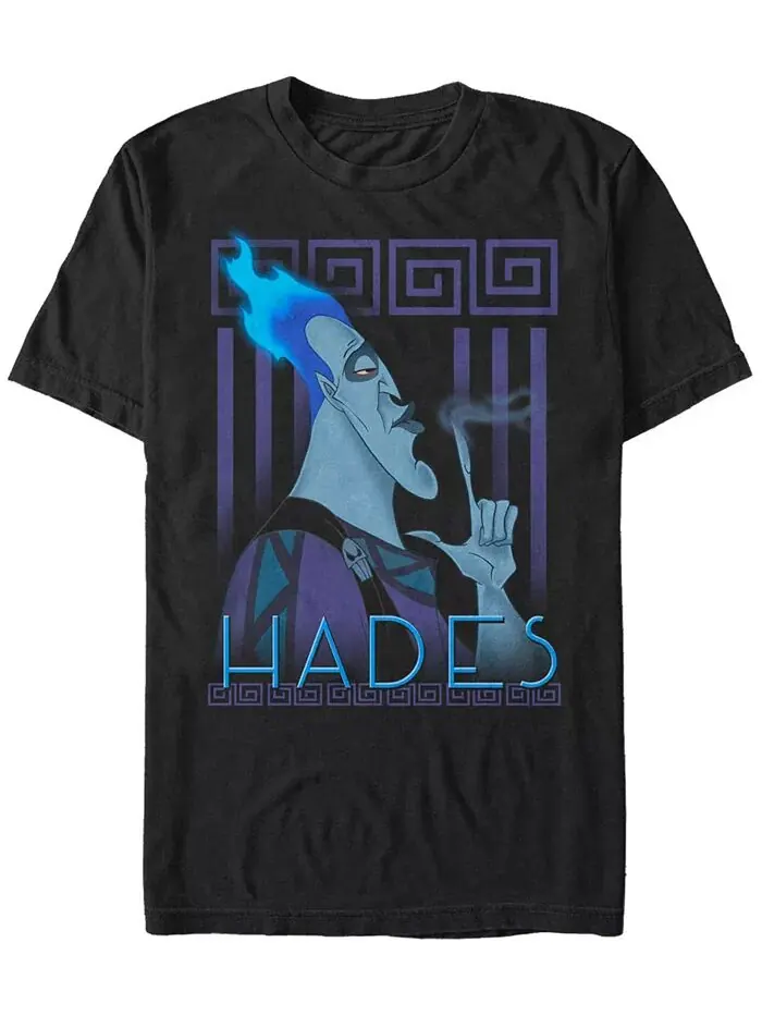 Футболка с коротким рукавом для мужчин Disney Hercules Hades Geometric Portrait Fifth Sun — изображение 1 из 1, черный