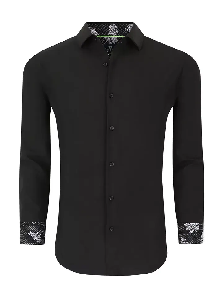 Мужская классическая рубашка Performance Solid Button Down приталенного кроя Tom Baine