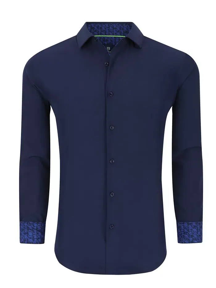 Мужская классическая рубашка Performance Solid Button Down приталенного кроя Tom Baine