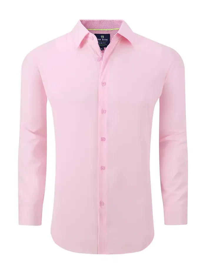 Мужская классическая рубашка Performance Solid Button Down приталенного кроя Tom Baine