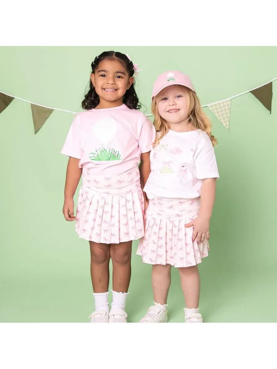 Футболка с коротким рукавом и бантом для гольфа для девочек Sweet Wink — изображение 4 из 5, розовый