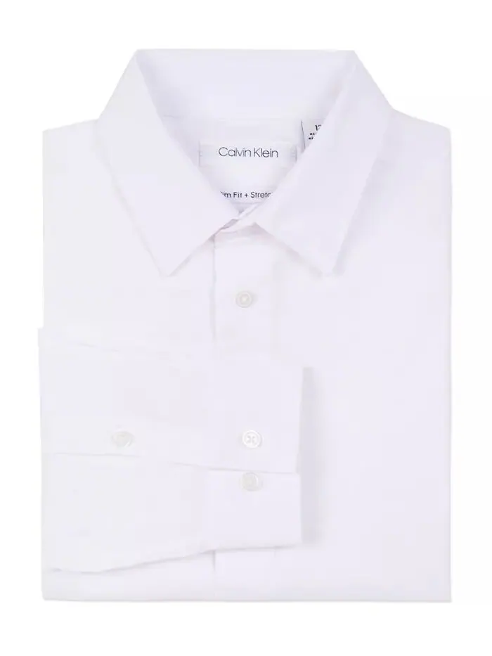 Рубашка Big Boys Husky Solid Stretch Poplin Calvin Klein