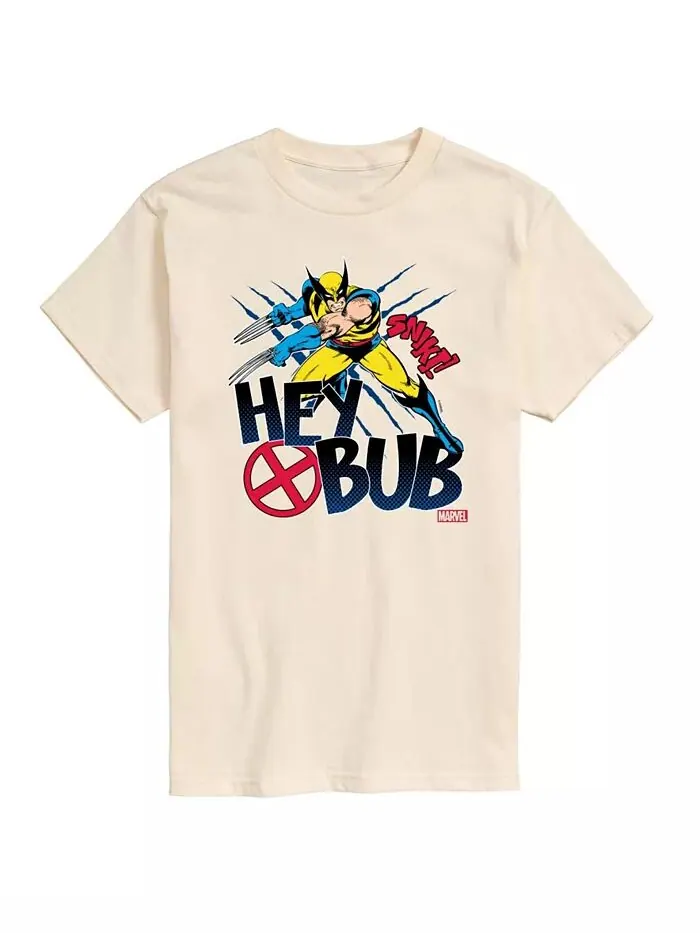 Мужская футболка с коротким рукавом Deadpool Wolverine Hey Bub AIRWAVES — изображение 1 из 3, бежевый