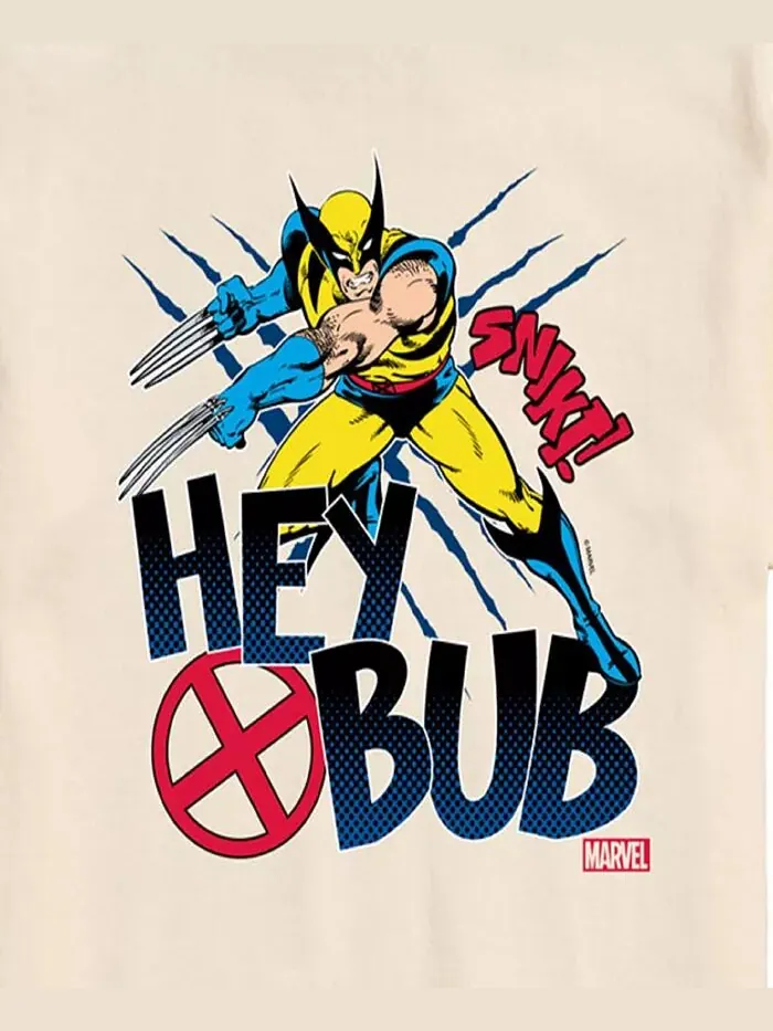 Мужская футболка с коротким рукавом Deadpool Wolverine Hey Bub AIRWAVES — изображение 3 из 3, бежевый