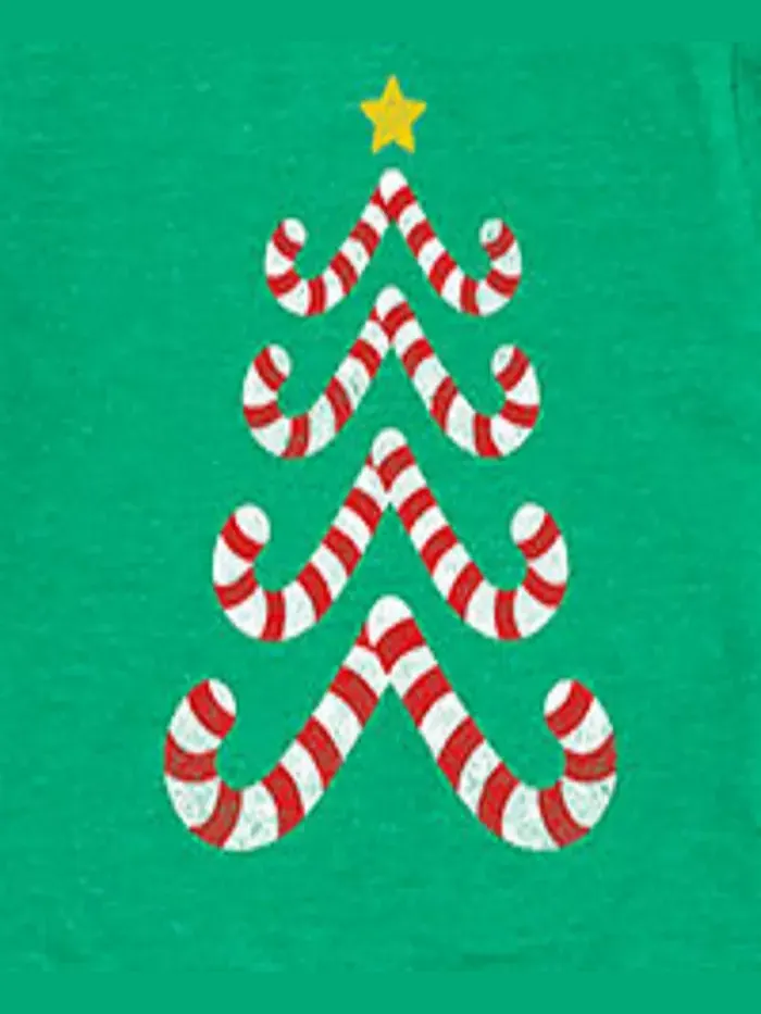 Футболка с принтом "Candy Cane Tree" для мальчиков старшего возраста Hybrid — изображение 3 из 3, зеленый