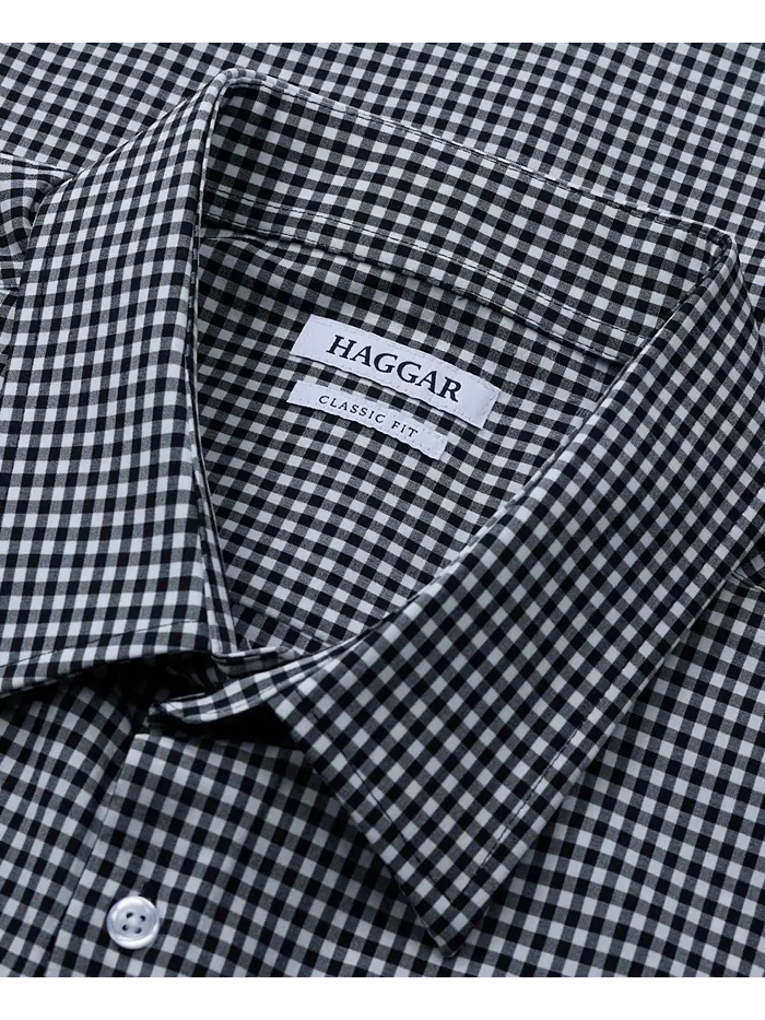 Рубашка Smart Wash Classic Fit для мужчин больших и высоких размеров Haggar — изображение 4 из 11, черный
