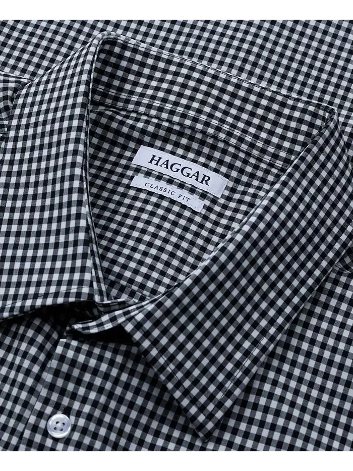 Рубашка Smart Wash Classic Fit для мужчин больших и высоких размеров Haggar — изображение 8 из 11, черный