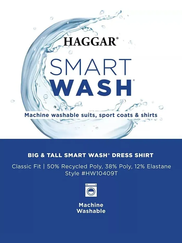 Рубашка классического кроя Smart Wash для мужчин больших и высоких размеров Haggar — изображение 11 из 11