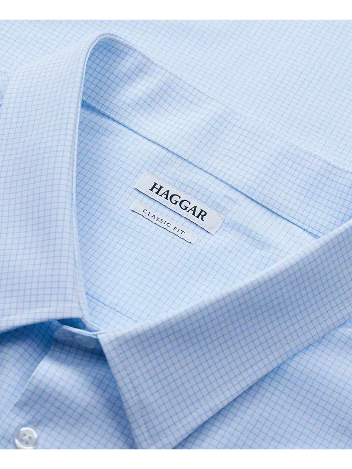 Рубашка Smart Wash Classic Fit для мужчин больших и высоких размеров Haggar — изображение 4 из 7, синий
