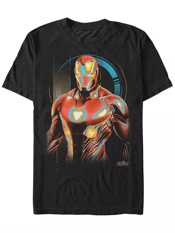 Мужская футболка Marvel Avengers Infinity War Ironman Glowing с коротким рукавом Fifth Sun — изображение 1 из 1, черный