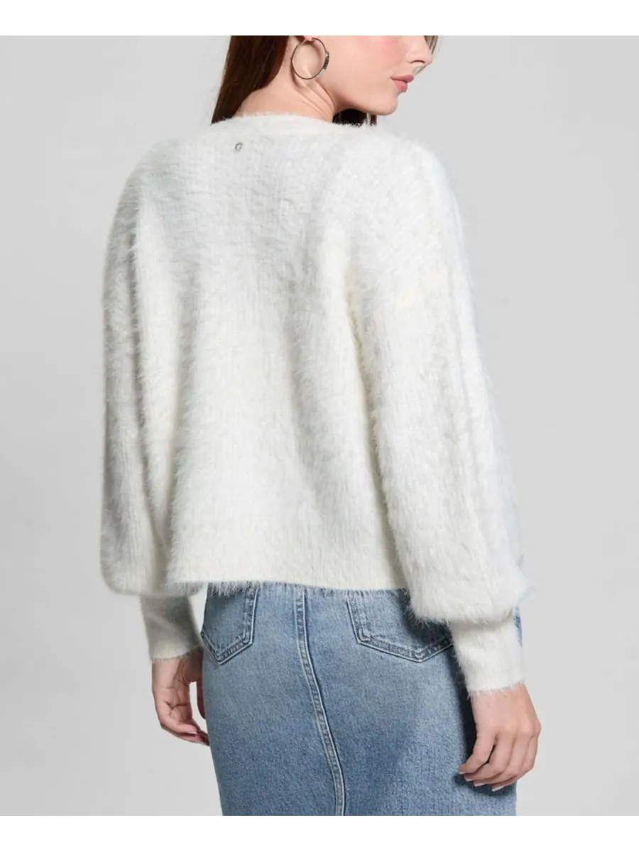 Женский кардиган Keyla с пуговицами, украшенными стразами GUESS — изображение 8 из 8, кремовый белый