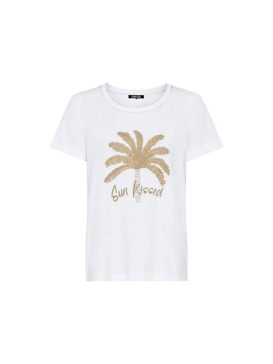 Футболка женская с вышивкой Sun Kissed Olsen — изображение 3 из 5, белый