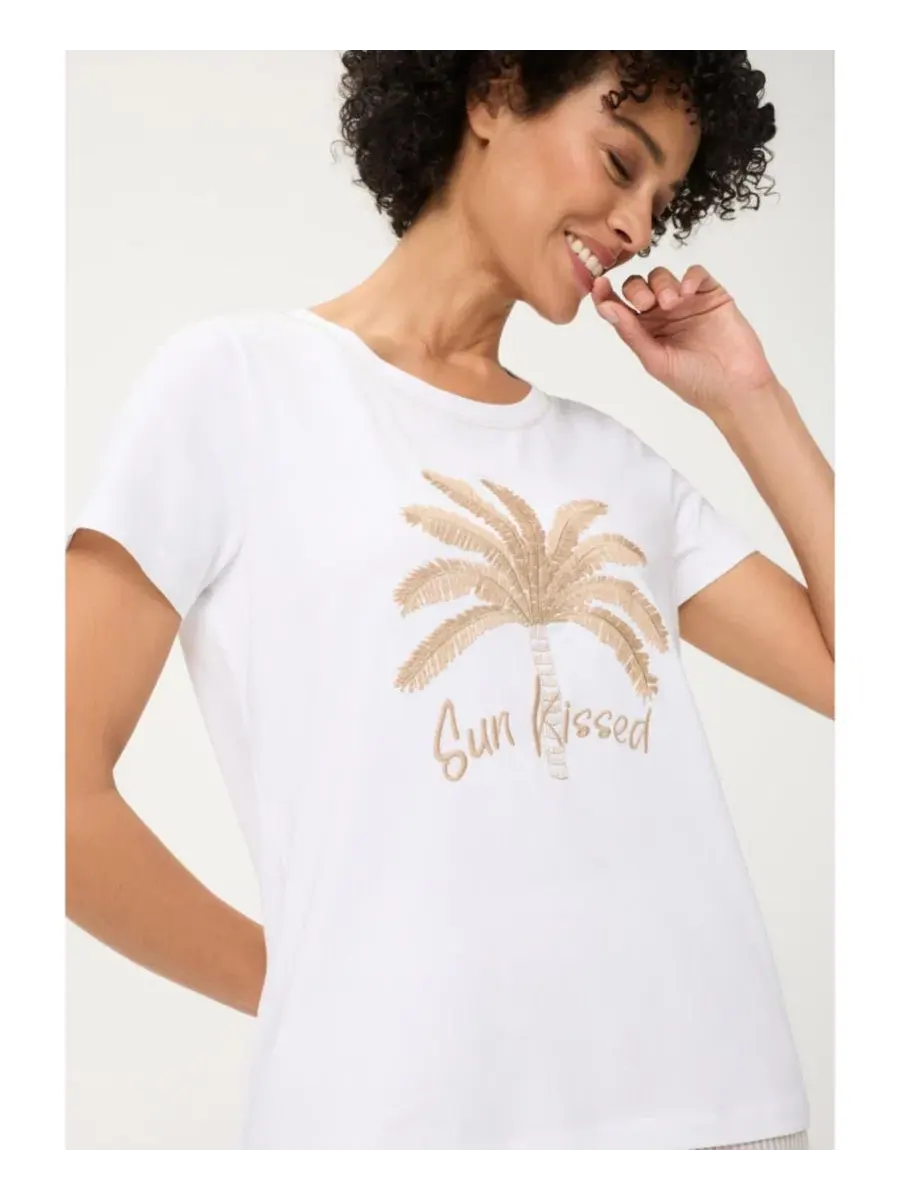 Футболка женская с вышивкой Sun Kissed Olsen — изображение 4 из 5, белый
