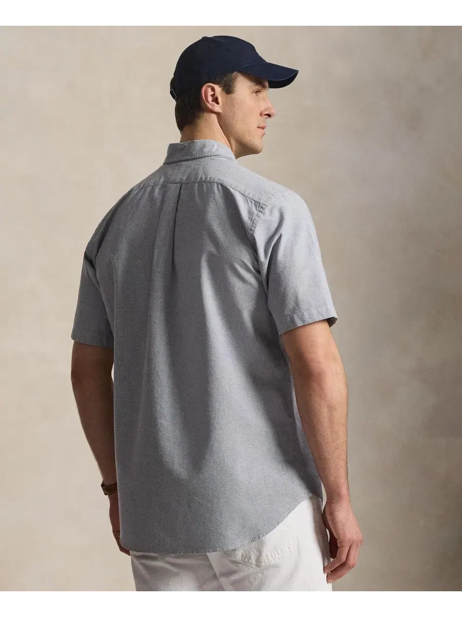 Мужская рубашка-оксфорд большого размера с клетчатым принтом Polo Ralph Lauren — изображение 2 из 9, темно-синий