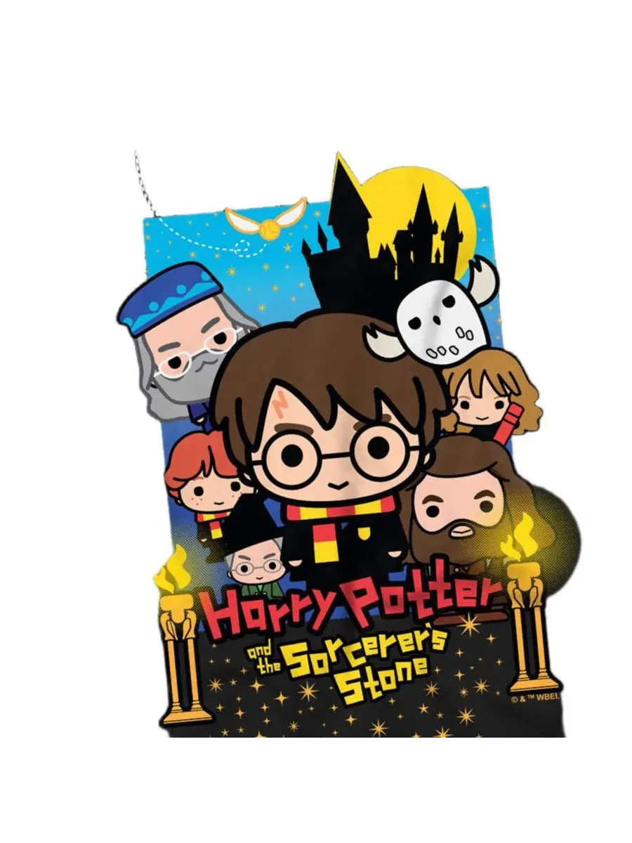 Футболка с принтом Chibi The Sorcerer's Stone Harry Potter — изображение 3 из 3, черный