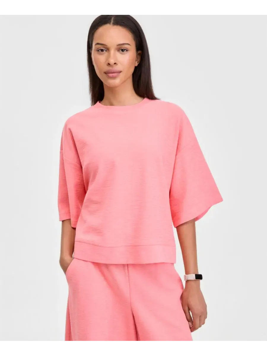 Женский топ с коротким рукавом Slub Knit ID Ideology — изображение 1 из 5, розовый