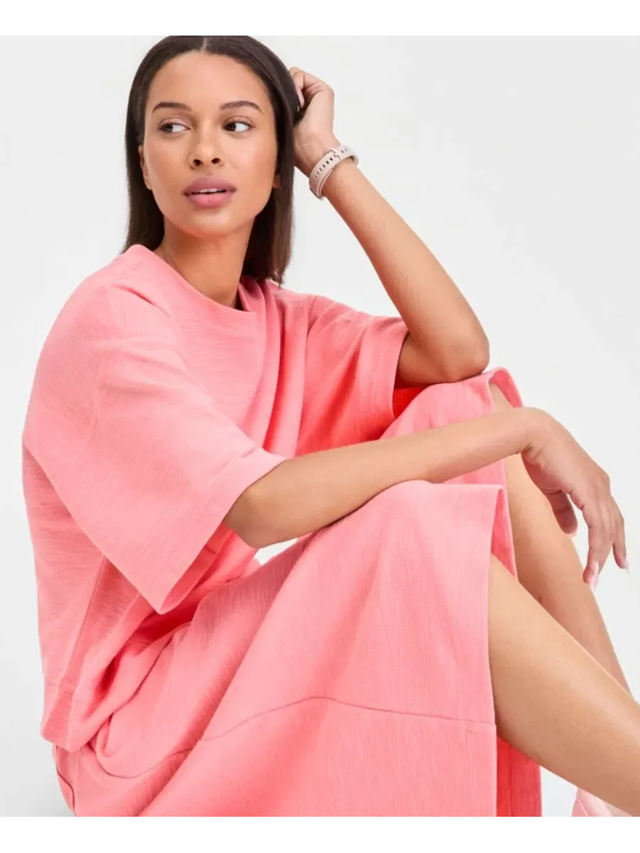 Женский топ с коротким рукавом Slub Knit ID Ideology — изображение 2 из 5, розовый