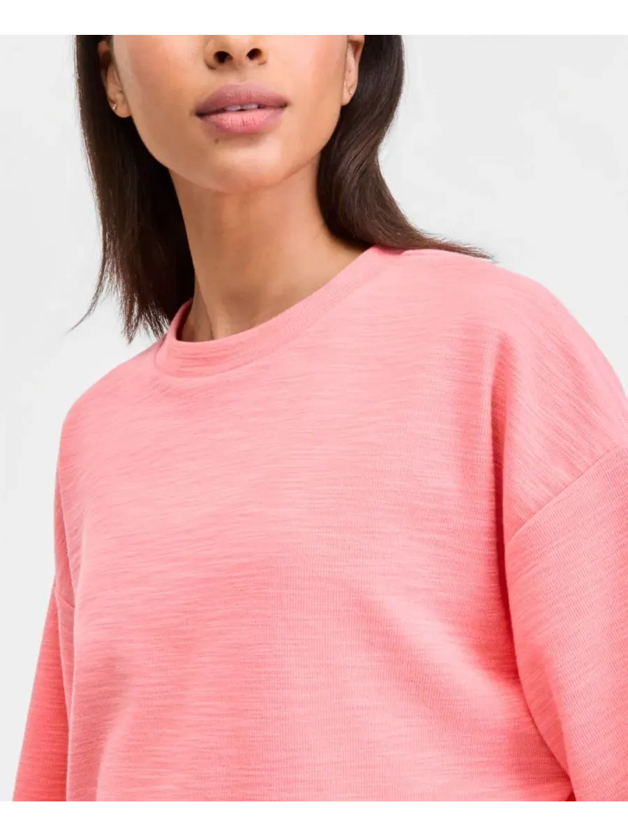 Женский топ с коротким рукавом Slub Knit ID Ideology — изображение 3 из 5, розовый