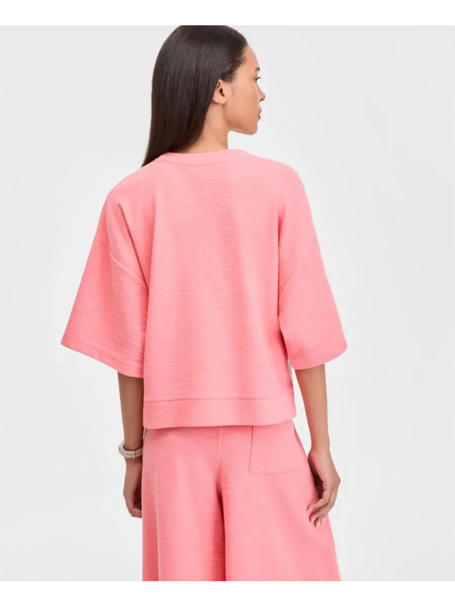 Женский топ с коротким рукавом Slub Knit ID Ideology — изображение 4 из 5, розовый