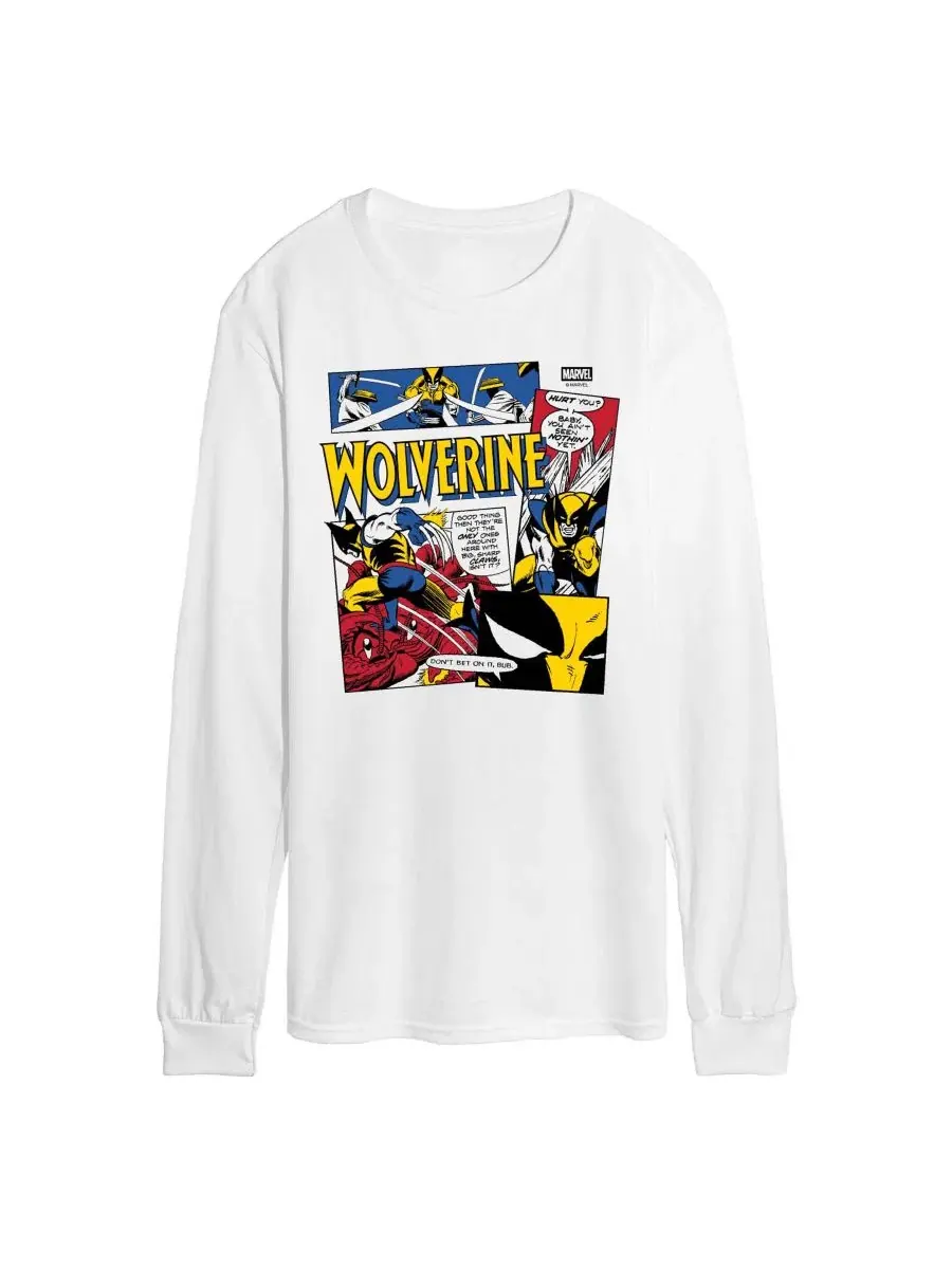 Футболка с длинным рукавом с принтом Wolverine Comic Panels Collage AIRWAVES — изображение 1 из 3, белый