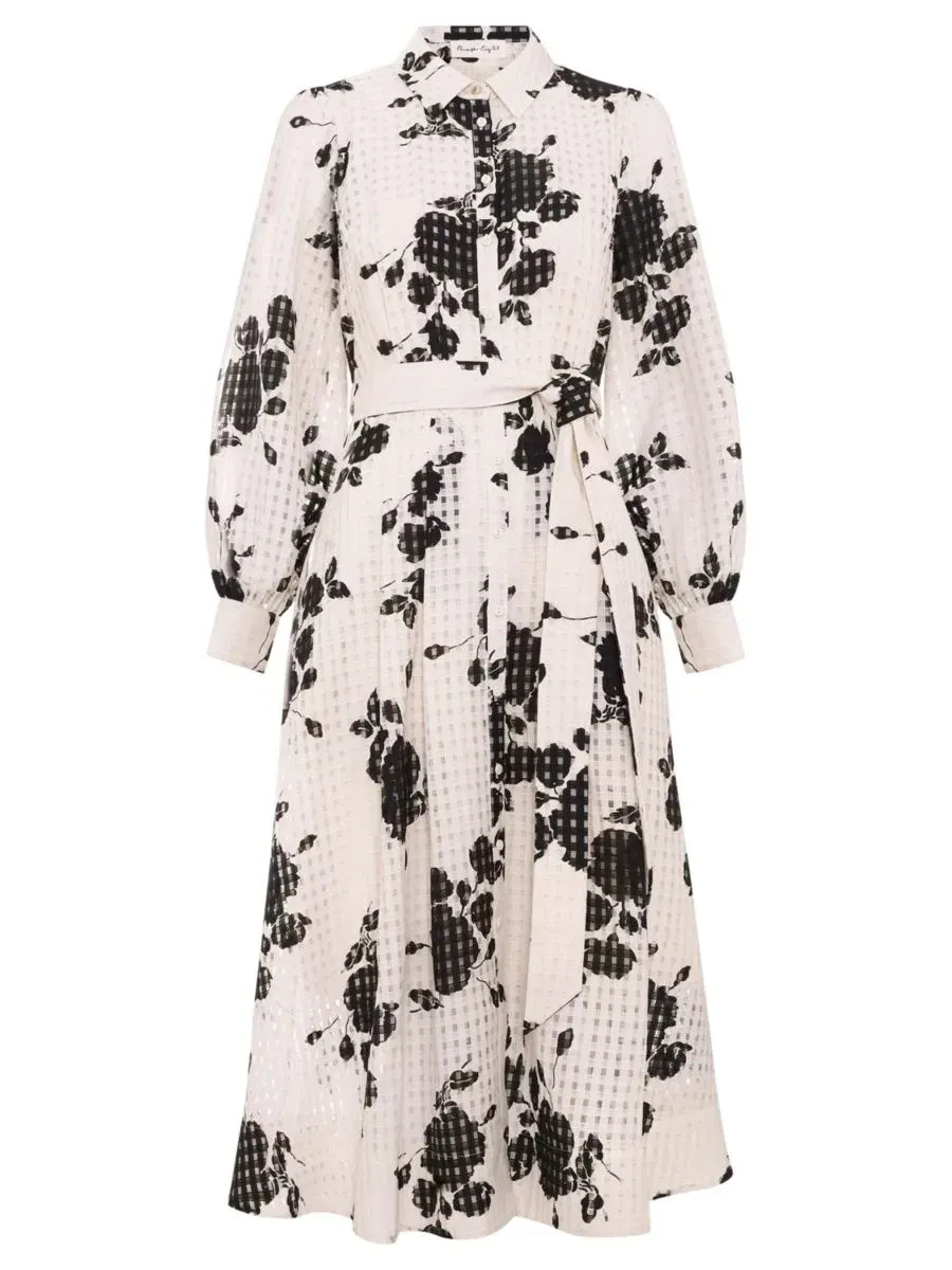 Платье-рубашка с поясом Natalie Floral Phase Eight — изображение 7 из 7, белый