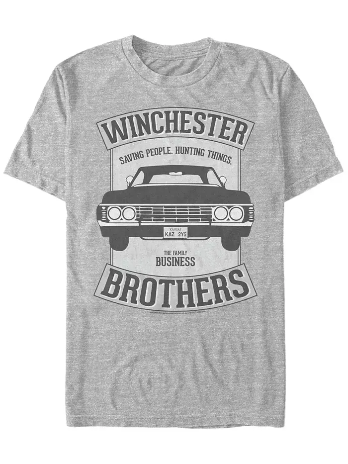 Мужская футболка с коротким рукавом Supernatural Winchester Car Crest Fifth Sun — изображение 1 из 1, приглушенный