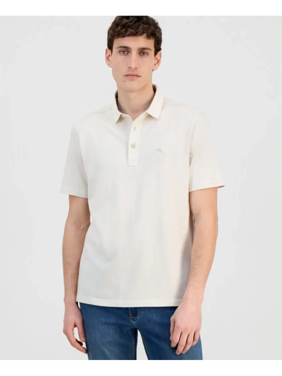 Tommy Bahama Мужская поло-рубашка с коротким рукавом Anchored — изображение 1 из 3, овсяный