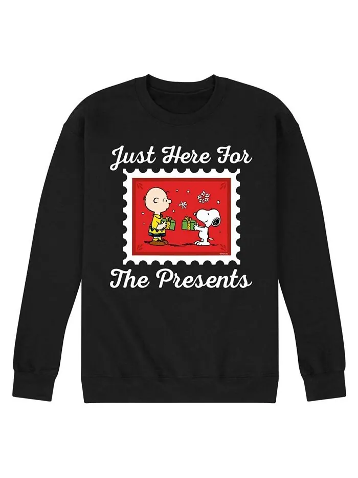 Мужская флисовая футболка с круглым вырезом Peanuts Holidays AIRWAVES — изображение 1 из 3, черный