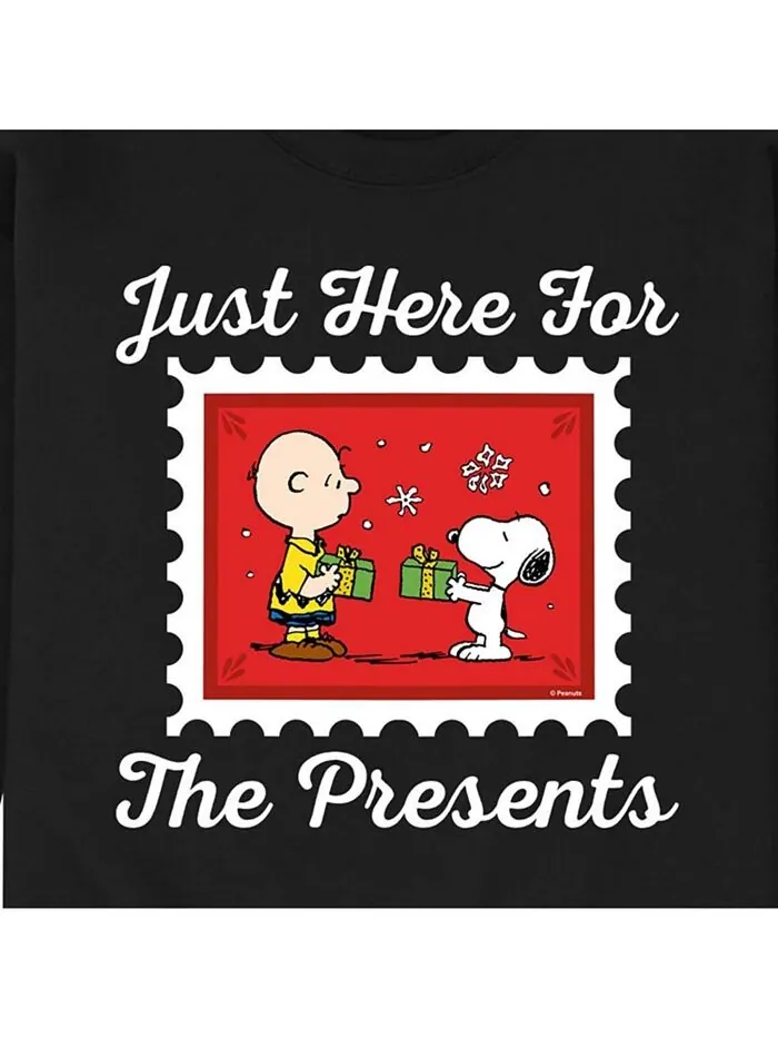 Мужская флисовая футболка с круглым вырезом Peanuts Holidays AIRWAVES — изображение 3 из 3, черный