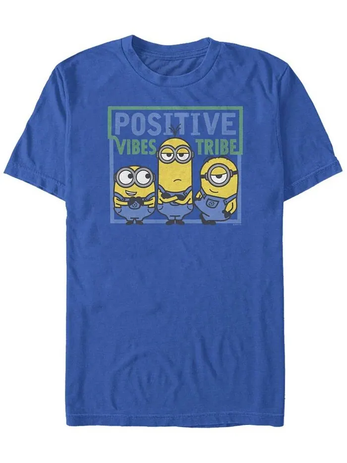Мужская футболка с коротким рукавом Minions Positive Vibes Tribe Fifth Sun — изображение 1 из 1, королевский