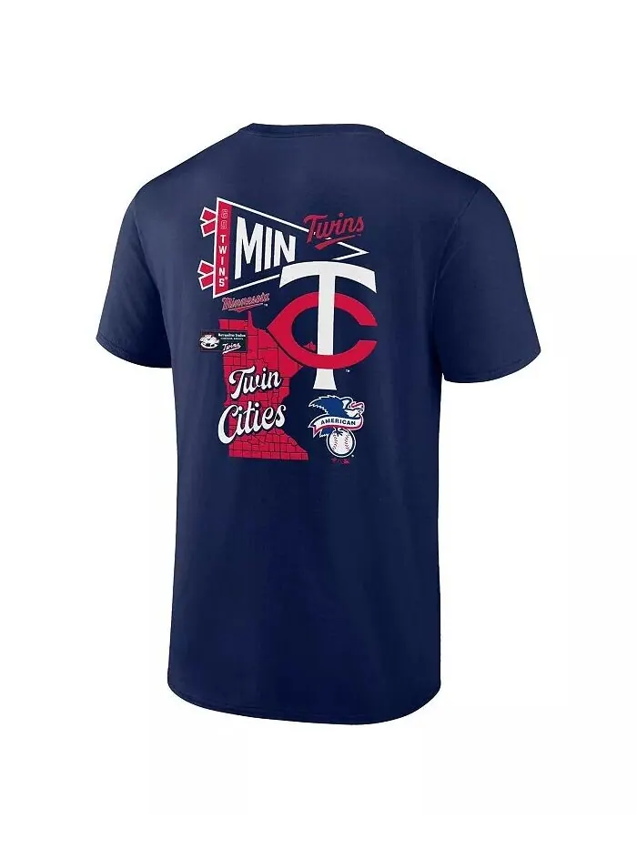 Мужская темно-синяя футболка Minnesota Twins Split Zone Fanatics — изображение 2 из 3