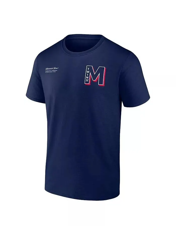 Мужская темно-синяя футболка Minnesota Twins с разделенными зонами Fanatics — изображение 3 из 3, темно-синий