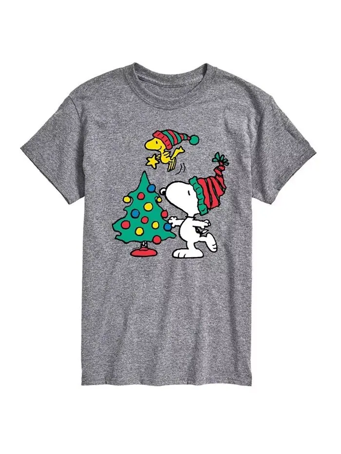Мужская футболка с коротким рукавом Peanuts Snoopy Woodstock Tree AIRWAVES — изображение 1 из 3, серый