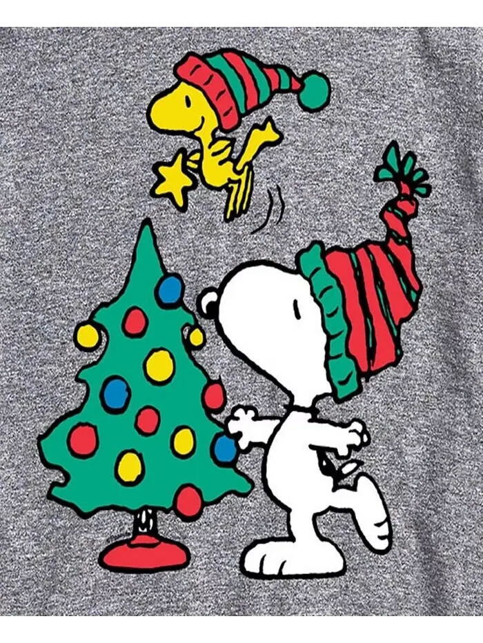 Мужская футболка с коротким рукавом Peanuts Snoopy Woodstock Tree AIRWAVES — изображение 3 из 3, серый