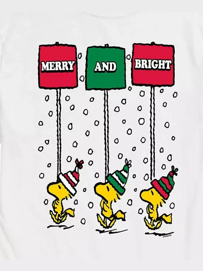 Мужская футболка Peanuts Merry and Bright с коротким рукавом AIRWAVES — изображение 3 из 3, белый