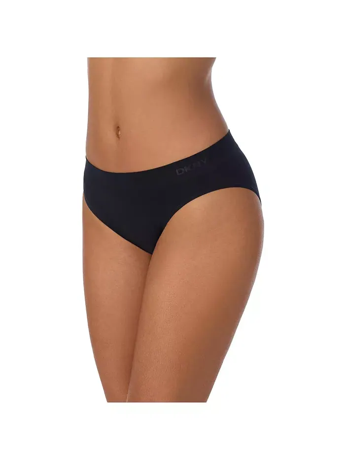 Женские бесшовные трусы-слипы Hi Cut Litewear, 3 шт., DK5020P3 DKNY — изображение 2 из 2, черный