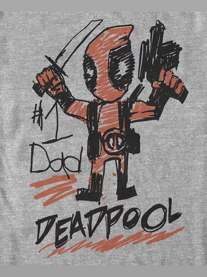 Мужская футболка с коротким рукавом Deadpool Dad Fifth Sun — изображение 3 из 3, приглушенный