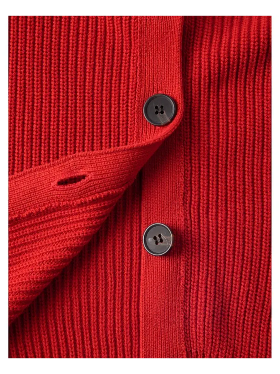 Женский хлопковый кардиган с V-образным вырезом Whistles — изображение 7 из 8, яркий красный