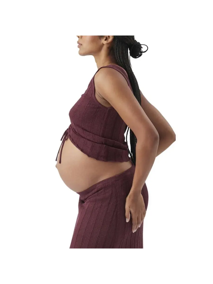 Вязаная майка для беременных Ripe Misha в рубчик Ripe Maternity — изображение 3 из 6, коричневый