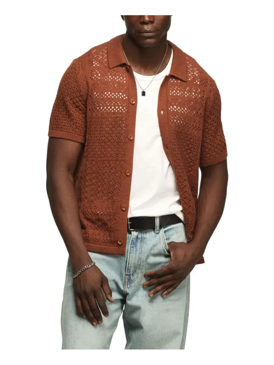 Мужская вязаная рубашка на пуговицах Lucky Brand