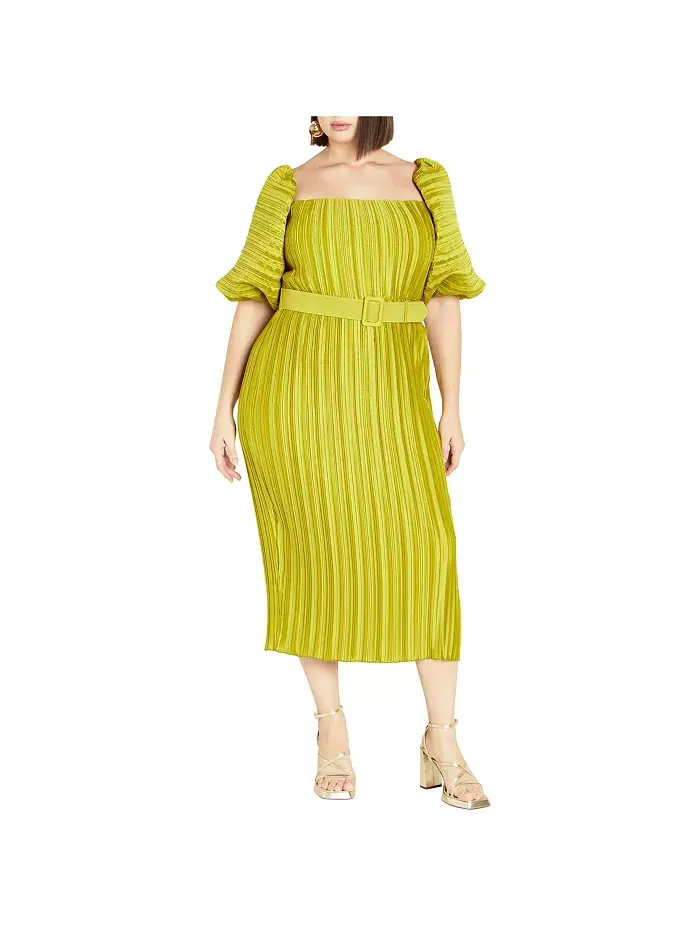 Платье с плиссировкой Krista Plus Size CITY CHIC — изображение 1 из 3, шарву