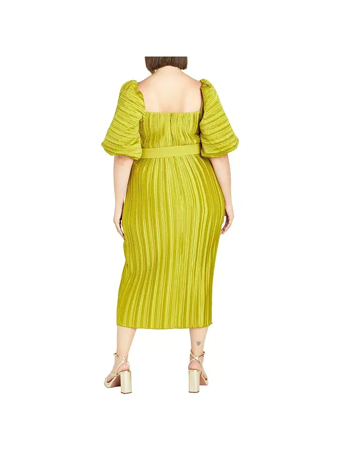 Платье с плиссировкой Krista Plus Size CITY CHIC — изображение 2 из 3, шарву