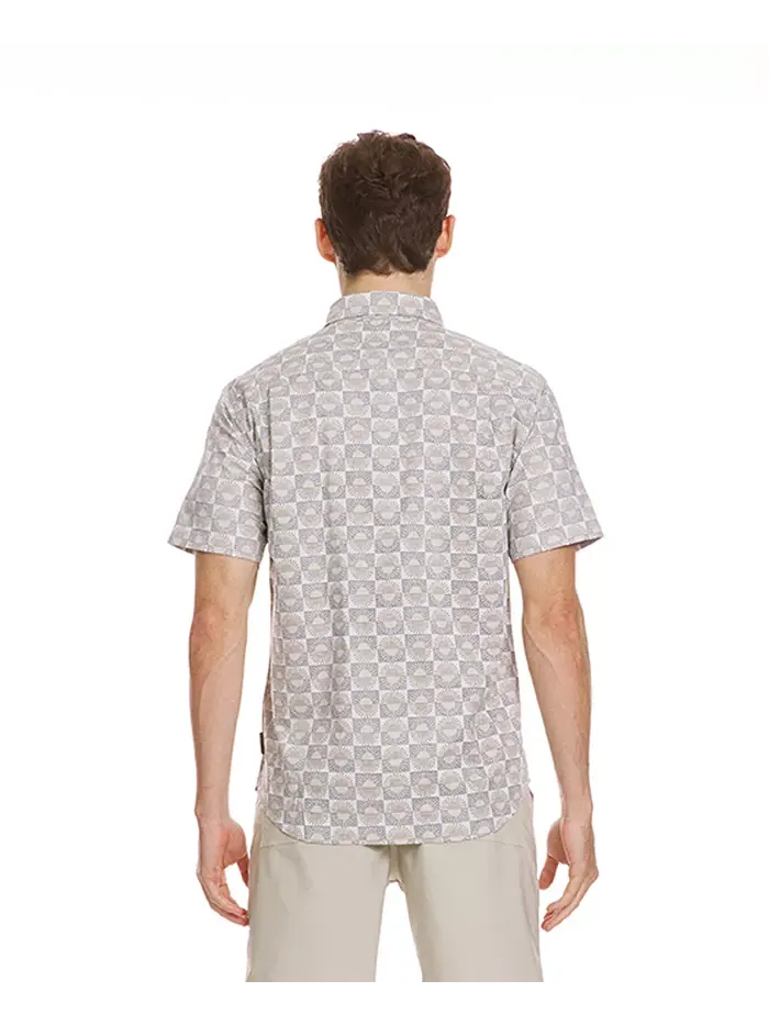 Мужская классическая рубашка Florever с коротким рукавом Quiksilver — изображение 2 из 3, серебристый