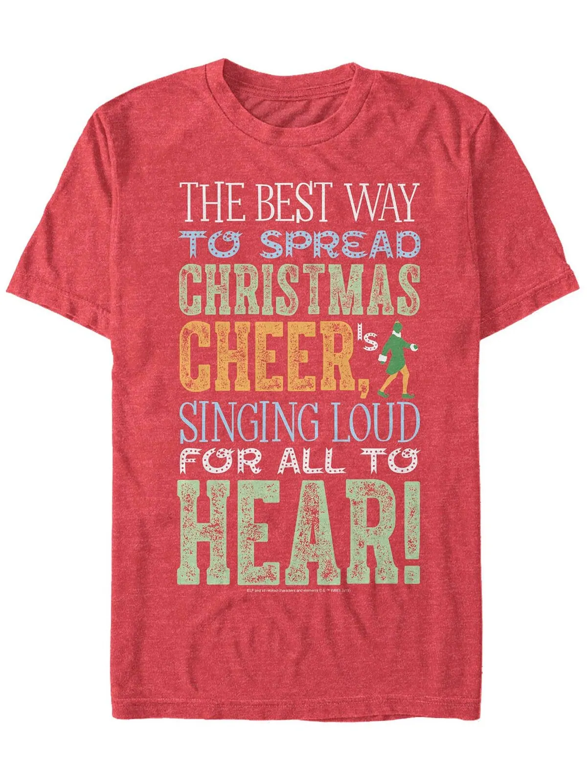 Мужская футболка с коротким рукавом elf sing for cheer Fifth Sun — изображение 1 из 1, красный