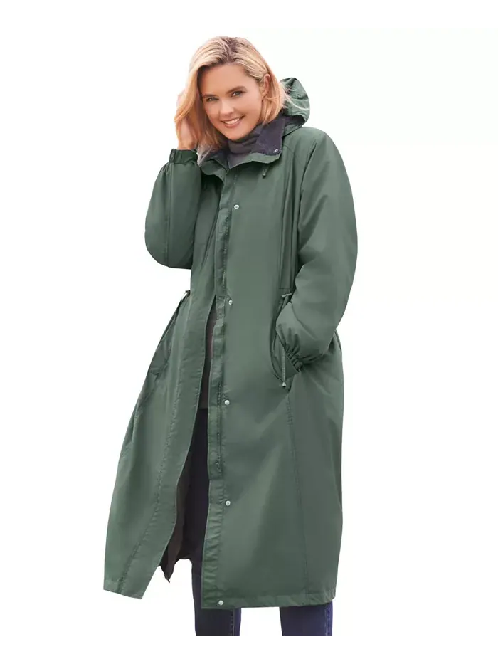 Длинная куртка с капюшоном Plus Size из таслона Woman Within
