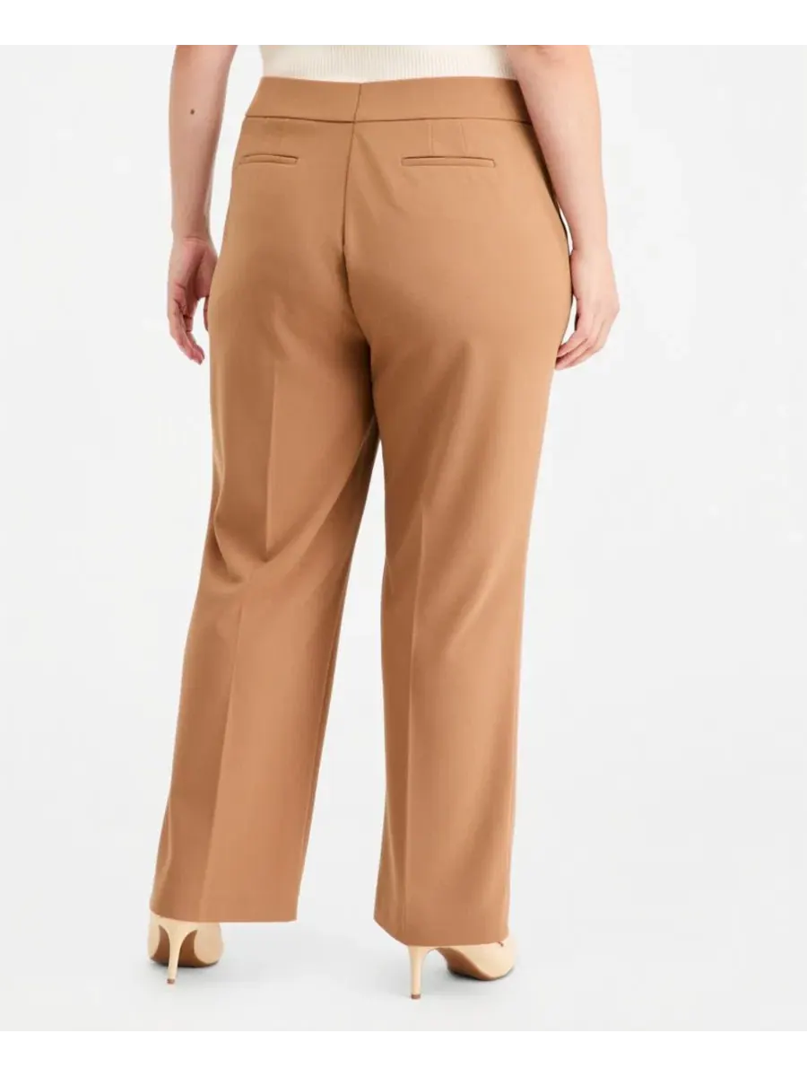 Брюки прямого кроя с высокой посадкой Plus Size High Rise Straight Leg Pants Anne Klein Essentials — изображение 2 из 4