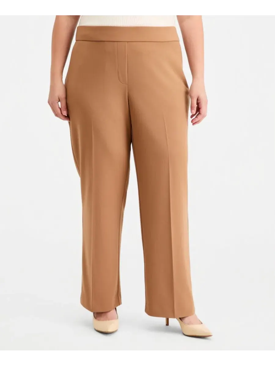 Брюки прямого кроя с высокой посадкой Plus Size High Rise Straight Leg Pants Anne Klein Essentials — изображение 4 из 4