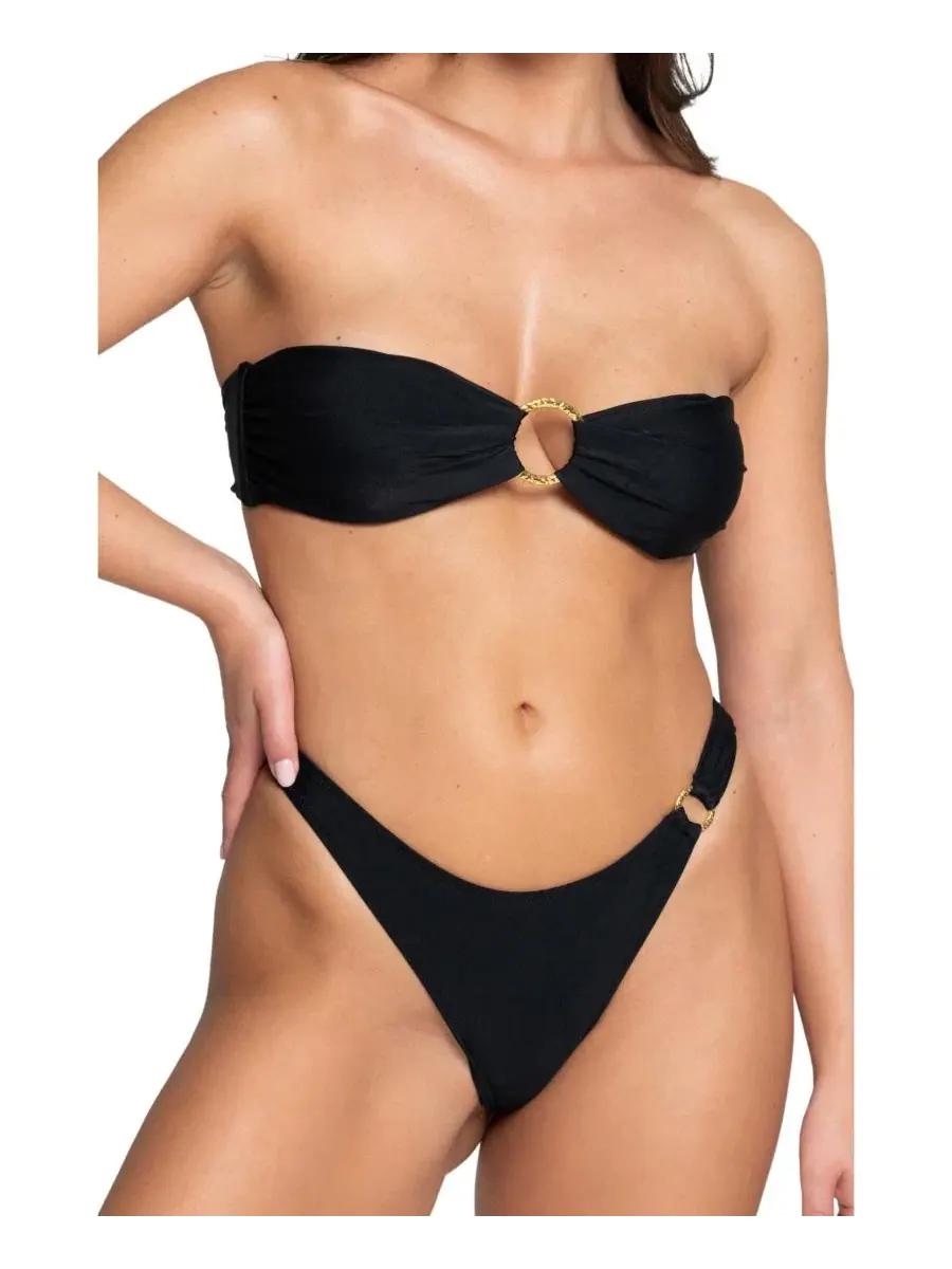Топ-бандо с металлическим кольцом Hana Bright Swimwear — изображение 1 из 5, черный