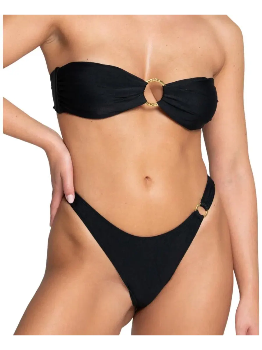 Топ-бандо с металлическим кольцом Hana Bright Swimwear — изображение 3 из 5, черный
